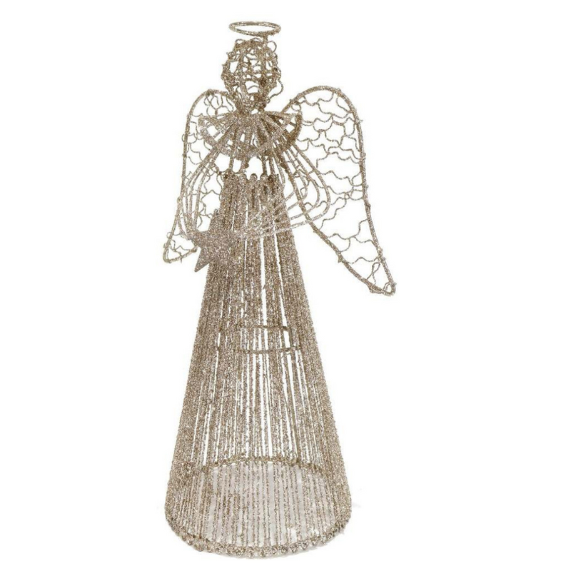 Ronis Glitter String Wire Angel 30cm Assorted