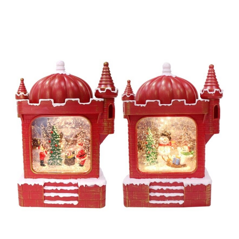 Ronis Glitter Swirl Musical Christmas Castle USB Assorted