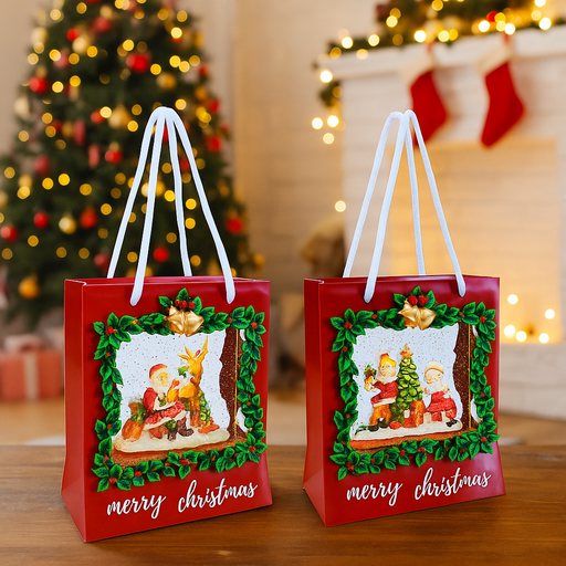 Glitter Swirl Musical Giftbag USB Assorted with LED lights and festive tunes