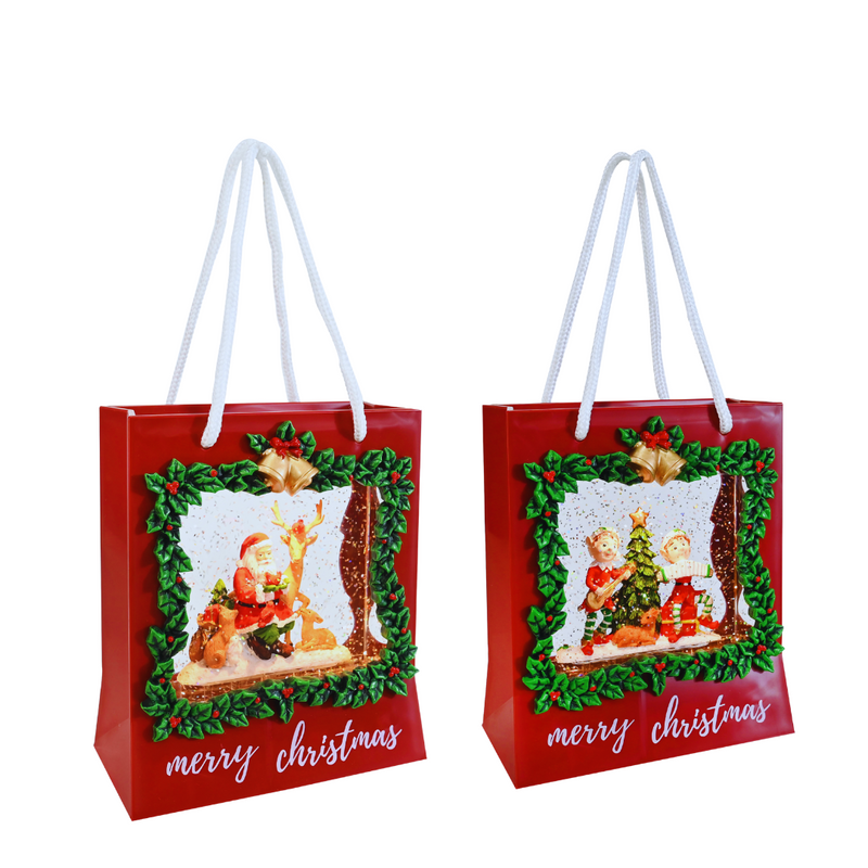 Glitter Swirl Musical Giftbag USB Assorted with LED lights and festive tunes