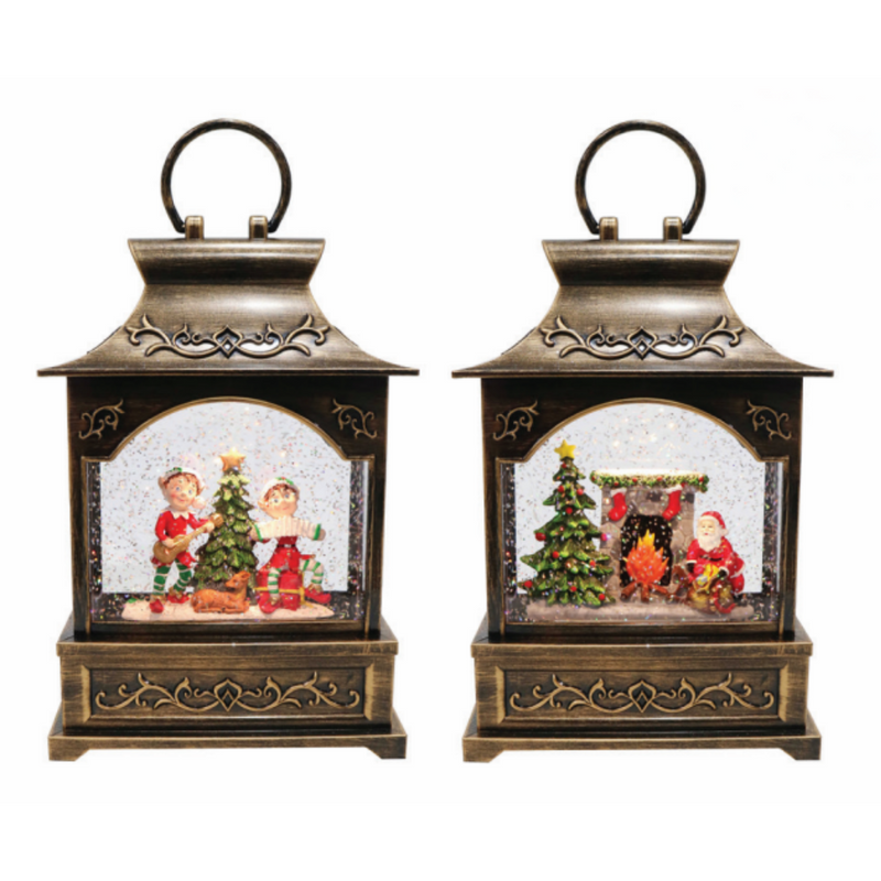 Ronis Glitter Swirl Musical Lantern USB Large 25x17x9cm Assorted