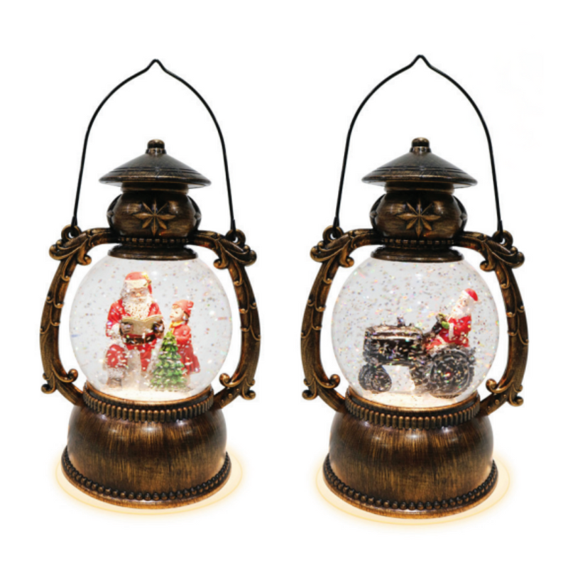 Ronis Glitter Swirl Musical Round Lantern LED 21x14x11cm Assorted