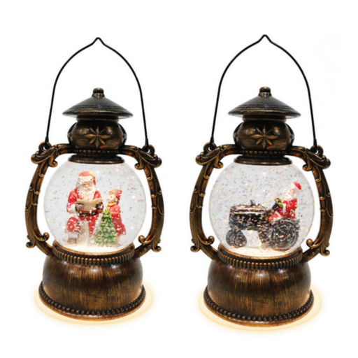 Ronis Glitter Swirl Musical Round Lantern LED 21x14x11cm Assorted