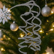 Silver glitter swirl stem 80cm Christmas decoration – thumbnail