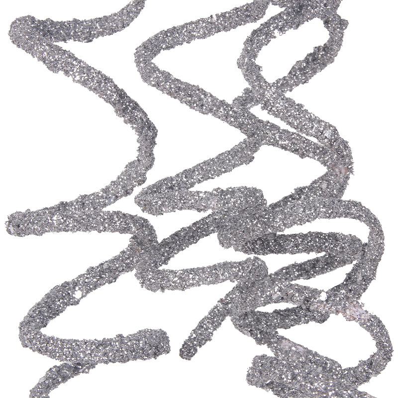 Silver glitter swirl stem 80cm Christmas decoration