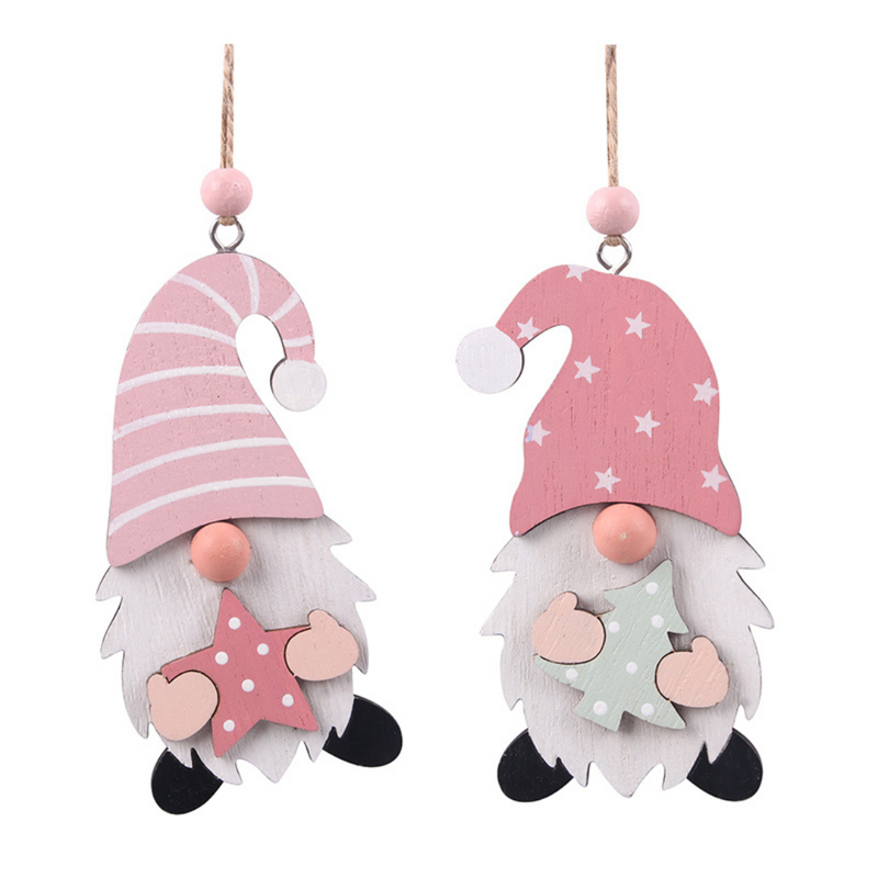 Ronis Gnome Tree Ornaments 10x5.5x1.2cm 2 Asstd