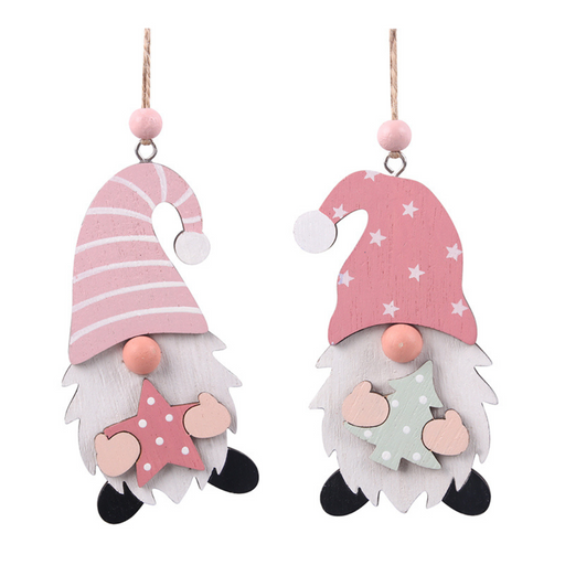 Ronis Gnome Tree Ornaments 10x5.5x1.2cm 2 Asstd