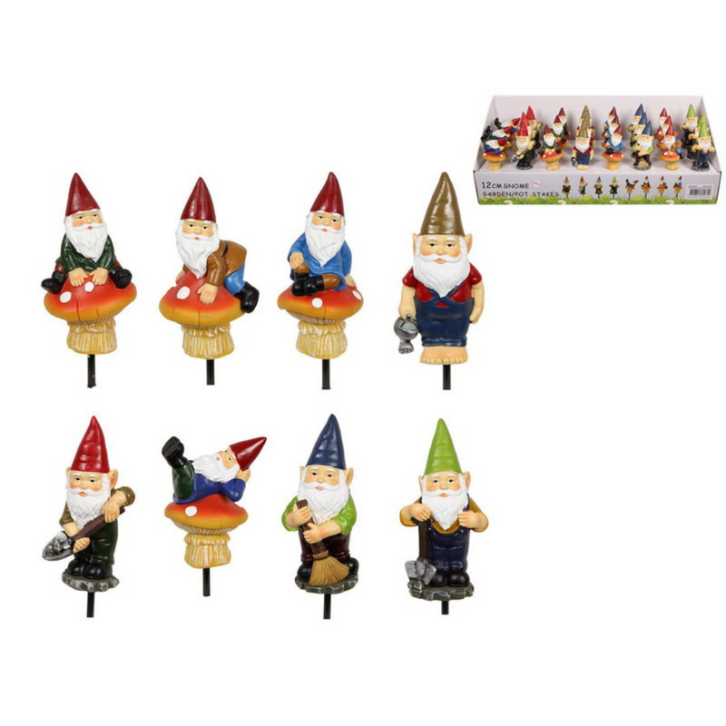 Ronis Gnome Garden Stakes 12cm Assorted