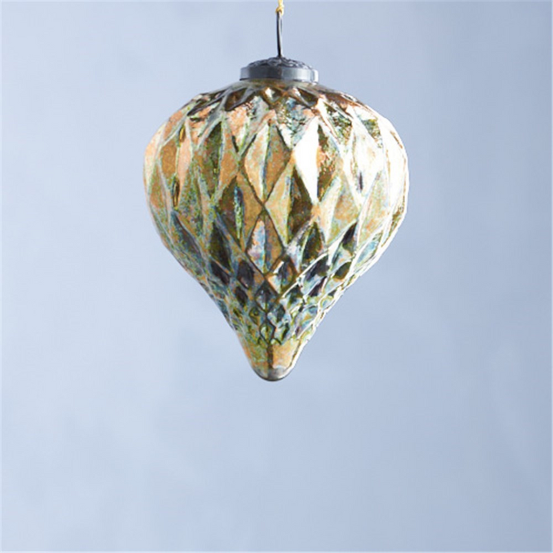 Ronis Gold Antique Finish Glass Finial 13.5x13.5x16cm