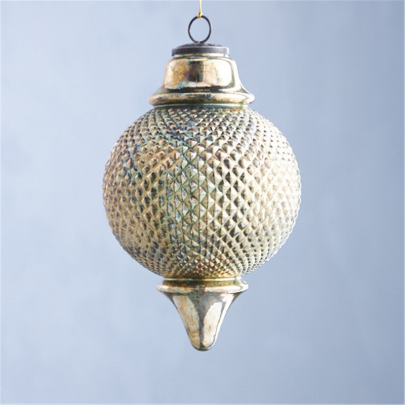 Ronis Gold Antique Finish Glass Finial 15x15x23cm