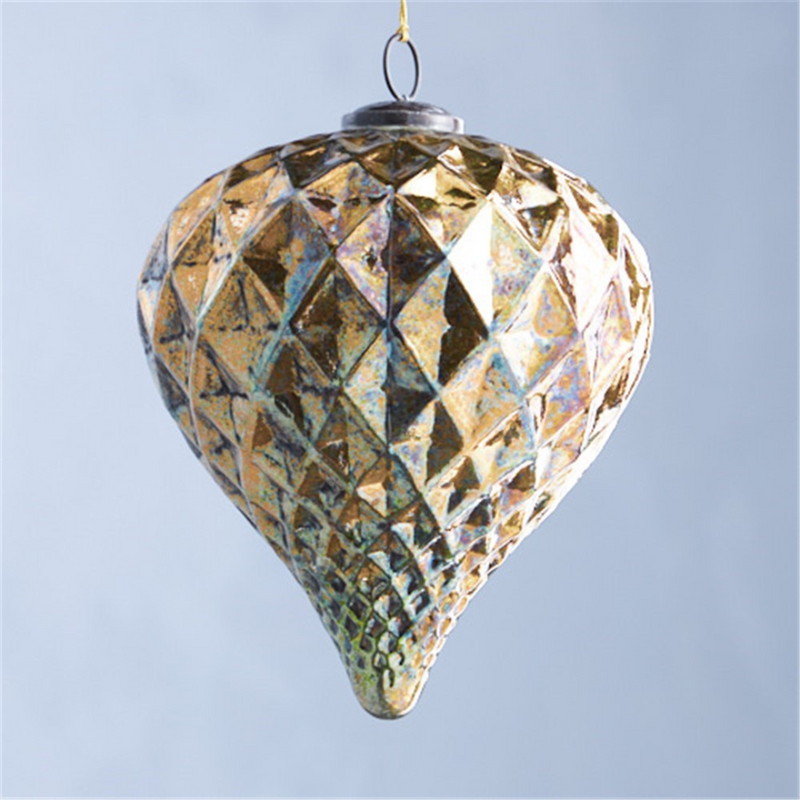 Ronis Gold Antique Finish Glass Finial 17x17x21cm