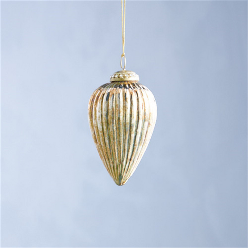 Ronis Gold Antique Finish Glass Finial 8x8x15cm