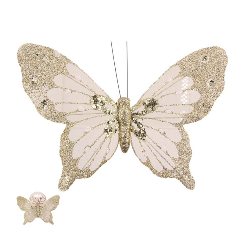 Ronis Gold Butterfly With Clip 16cm