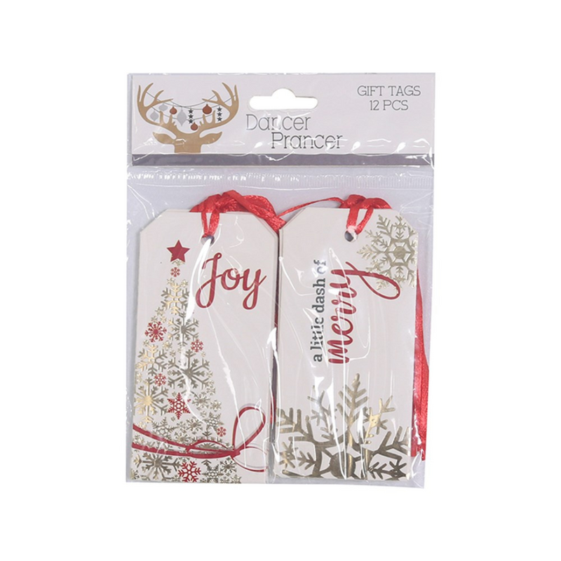 Ronis Gold Christmas Gift Tag 12pk 5x10cm 2 Asstd