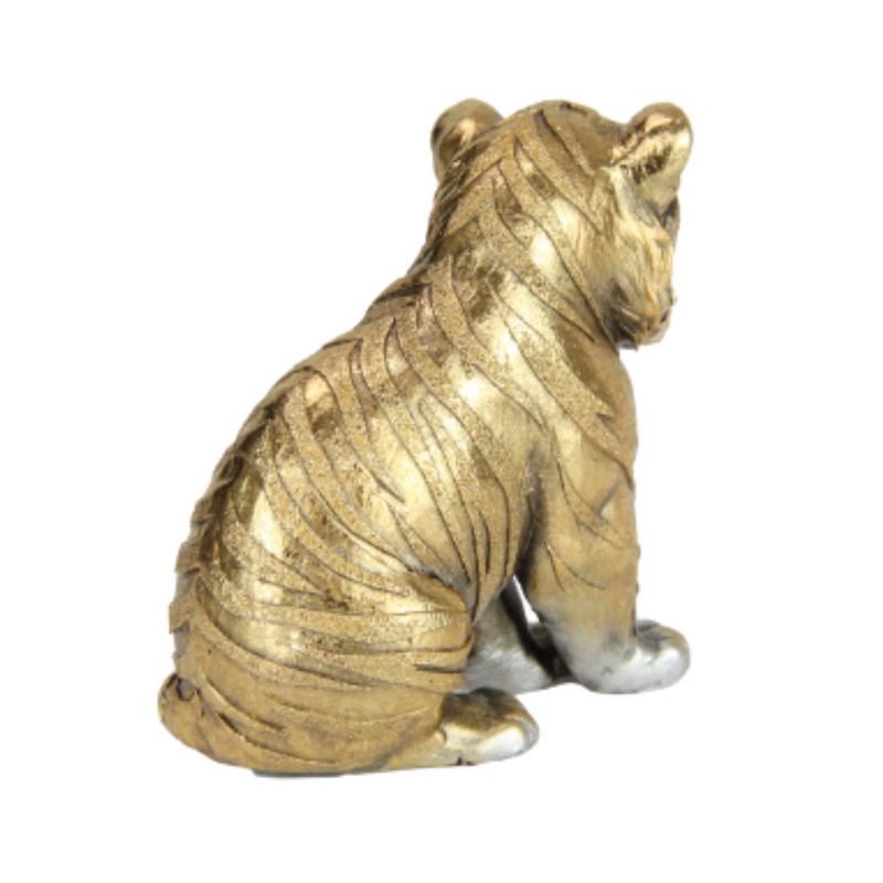 Gold Striped Tiger in Sitting Pose 8cm