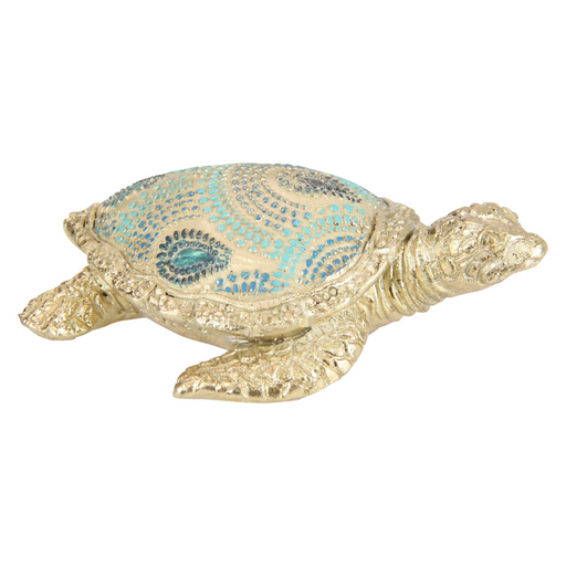 Ronis Gold & Turquoise Turtle 9cm