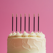 Ronis Gold Double Dipped Cake Candles 15cm Black 12pk