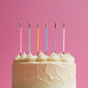 Ronis Gold Double Dipped Cake Candles 15cm Pastel Mix 12pk