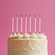 Ronis Gold Double Dipped Cake Candles 15cm White 12pk