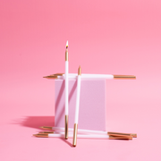 Ronis Gold Double Dipped Cake Candles 15cm White 12pk