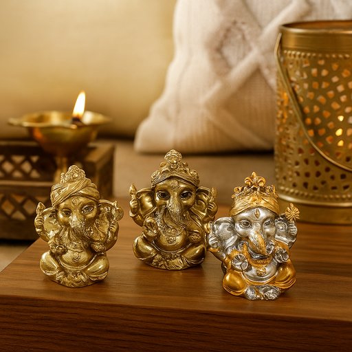 Gold Ganesh on Display 7cm assorted mini decorative figurines