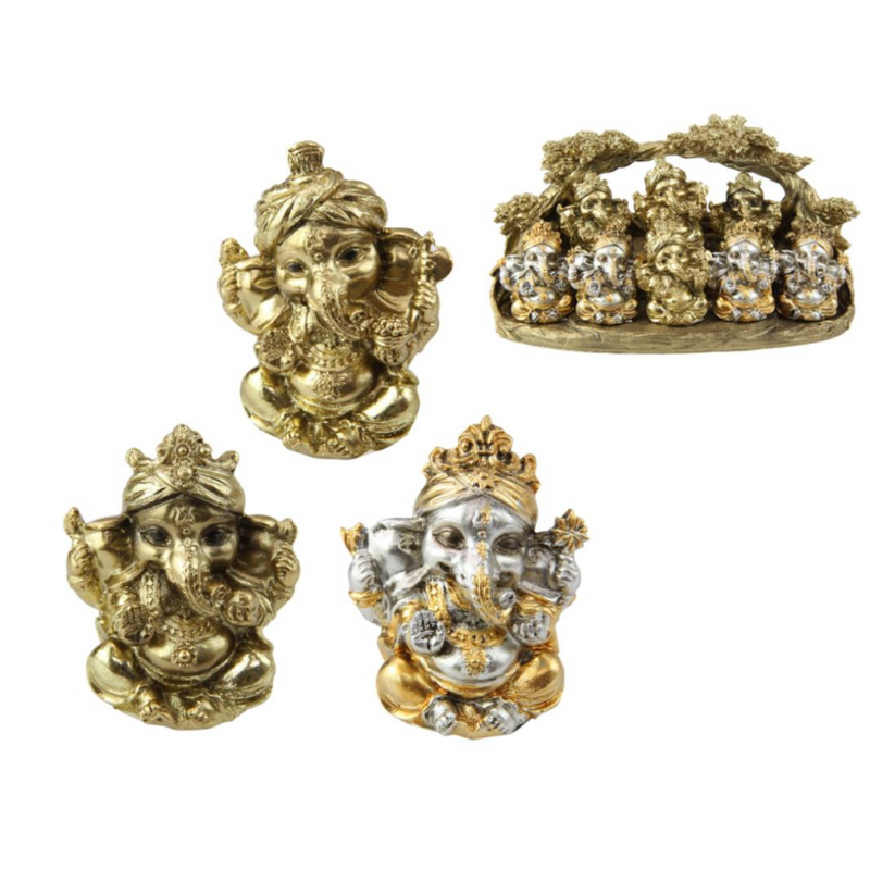 Gold Ganesh on Display 7cm assorted mini decorative figurines