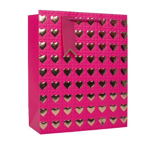 Ronis Gold Hearts Gift Bag Large 26x32.4x12cm