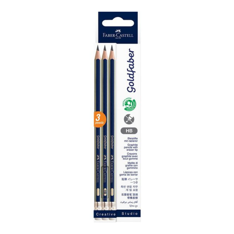 Ronis Goldfaber Graphite Pencil with Eraser Tip HB 3pk