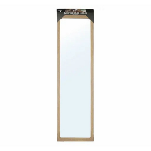 Grace over door full length mirror 125x35cm natural wood look frame hanging door mirror