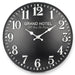 Ronis Grand Hotel Embossed Numbers Domed Metal Wall Clock 40x40x2cm Black