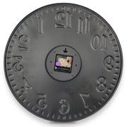 Ronis Grand Hotel Embossed Numbers Domed Metal Wall Clock 40x40x2cm Black