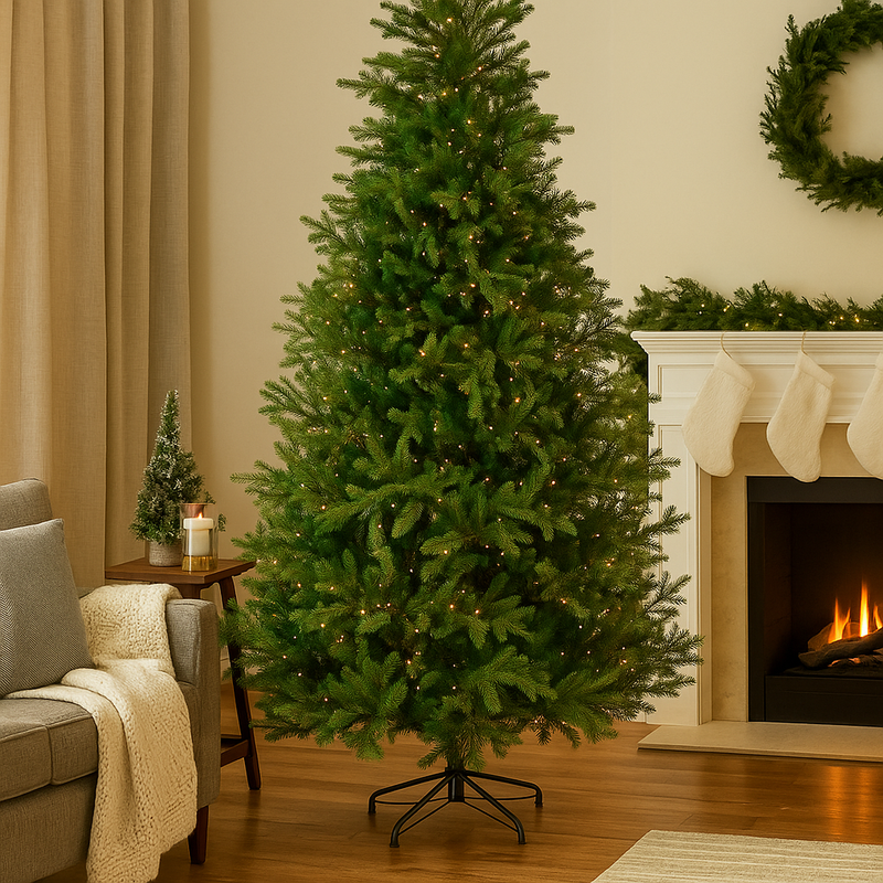 Grand Spruce Pre-Lit Christmas Tree 210cm, a luxurious and lifelike centerpiece for your festive décor