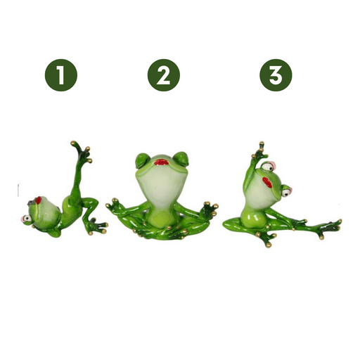 Ronis Green Marble Yoga Frog 15cm 3 Asstd