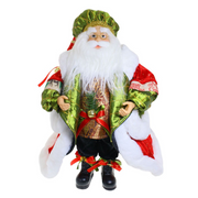 45cm Standing Santa figurine with green hat and festive holiday outfit