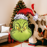44x62cm Foil Balloon featuring a grinning green monster head, ideal for fun and festive Christmas party decorations.