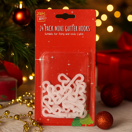 Mini gutter hooks 24pk for outdoor holiday decorations