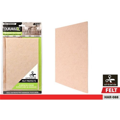 Heavy duty self adhesive felt pad 24x15cm