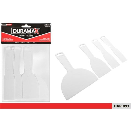 Four piece scraper set in assorted widths