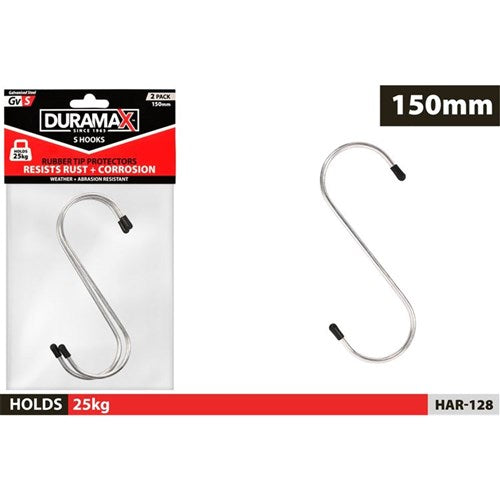 Two 150mm S hooks with grip