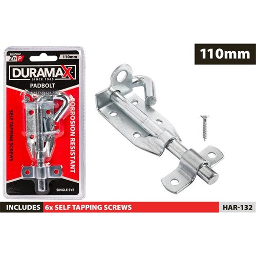 10.2cm padbolt with screws included