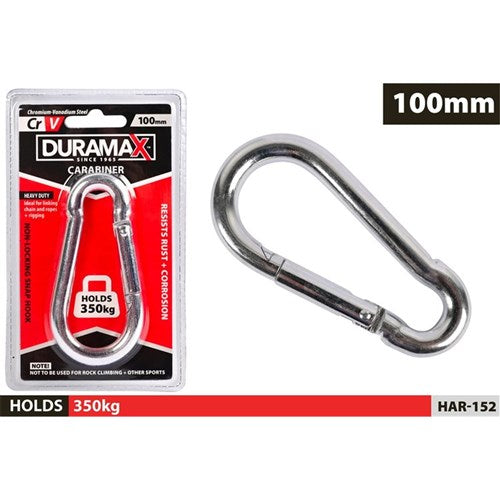 Heavy duty utility carabiner hook 10x100mm