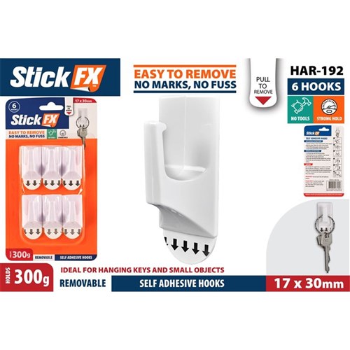 Small round adhesive hooks 300g limit