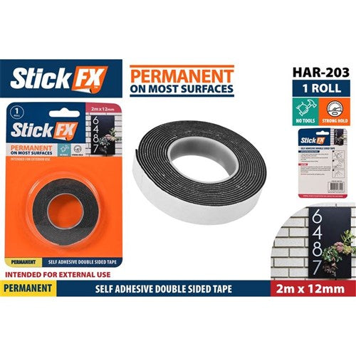 12mm wide double sided exterior mounting tape