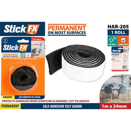 Roll of adhesive felt furniture pad strip