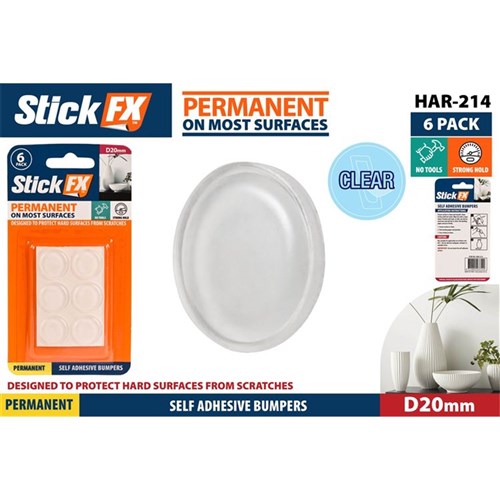 Pack of clear adhesive protective bumpers