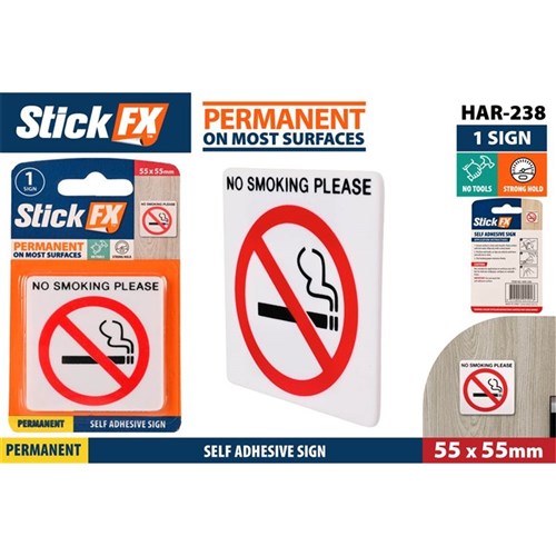 Small no smoking symbol adhesive sign