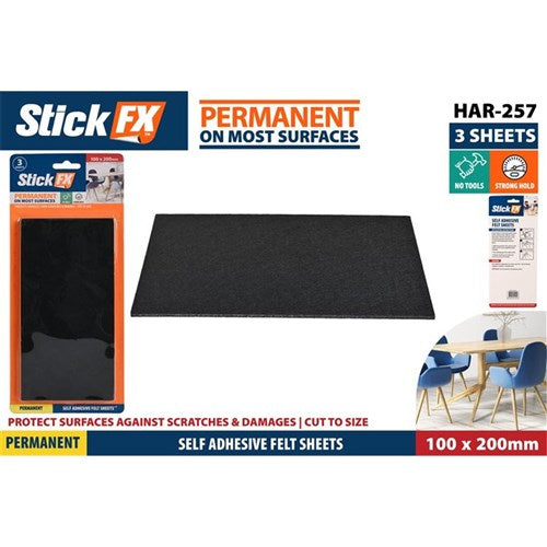 Rectangular adhesive felt protection sheets