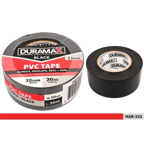 Black PVC tape 30mm x 20m