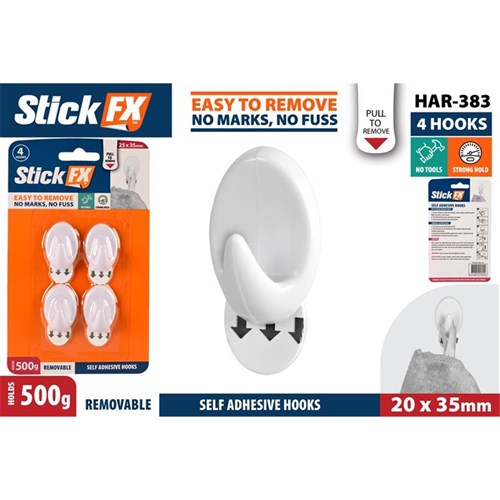 Removable adhesive hooks 500g capacity