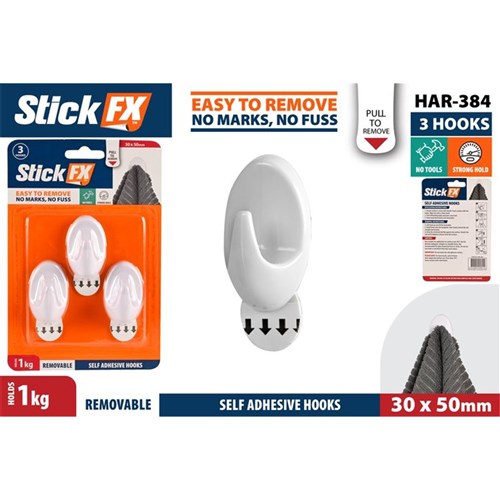 Standard removable adhesive hooks 1kg